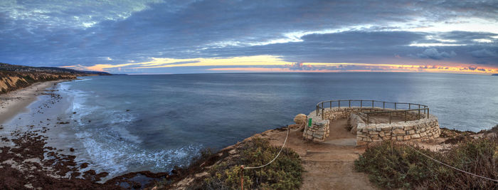 High angle view of sea against sky