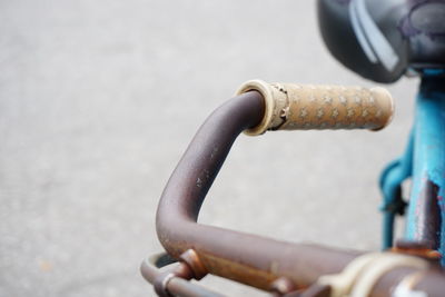 Close-up of bicycle handle