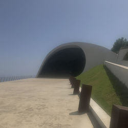 View of stone wall against clear sky