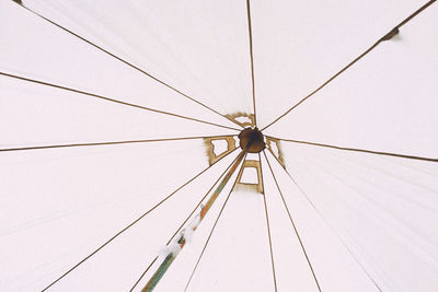 Low angle view of tent against clear sky