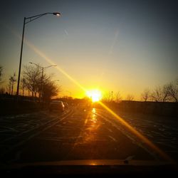 View of road at sunset