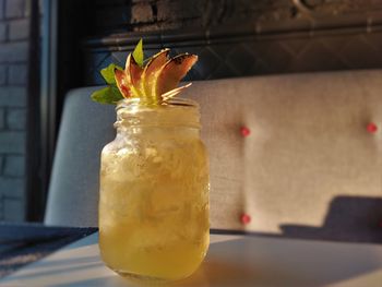 Close-up of drink on table