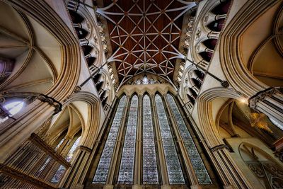 Low angle view of ornate ceiling of building