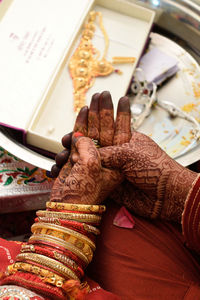 Close-up of woman hand