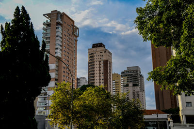 Low angle view of buildings against sky
