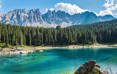 Panoramic view of lake against sky