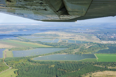 Aerial view of agricultural landscape