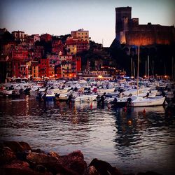 Boats in harbor