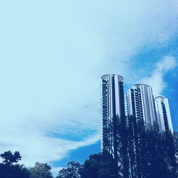 Low angle view of trees against sky