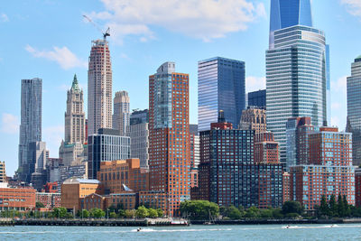 Modern buildings in new york city against sky