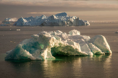 Icebergs in sea