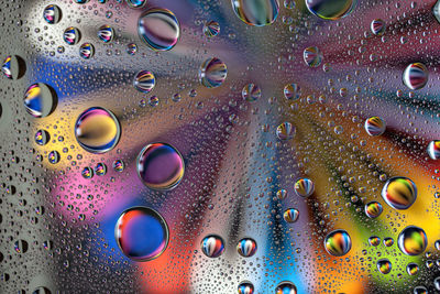 Full frame shot of wet glass