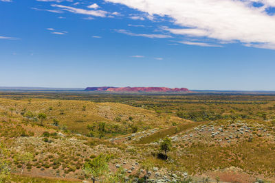 Scenic view of land against sky