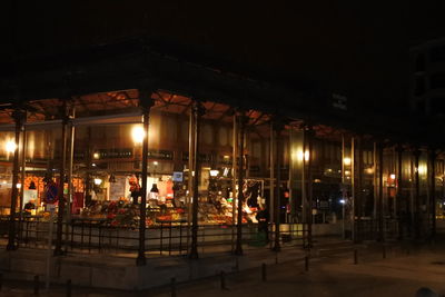 Illuminated street light at night