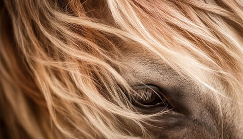 Close-up of woman with horse