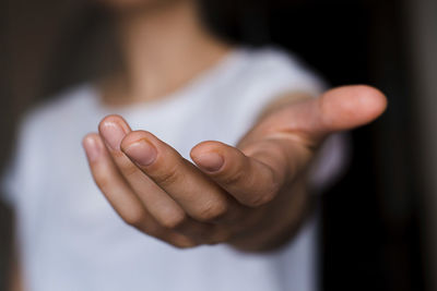 Close-up of man hand