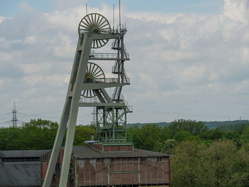 Low angle view of tower against sky