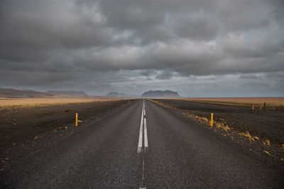Lonely highway on the south coast in iceland