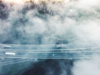 Aerial view of smoke