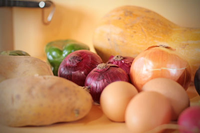 Close-up of fruits on table