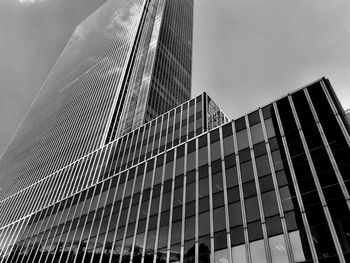 Low angle view of modern building against sky