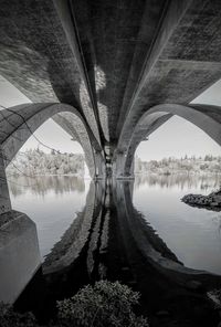 Arch bridge over lake