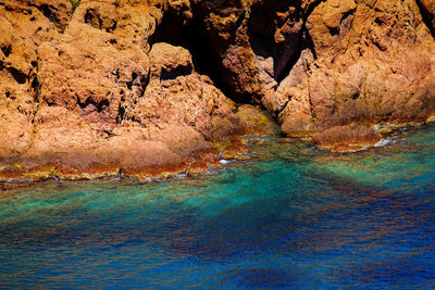 Rock formation in sea