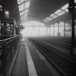 Interior railroad station platform