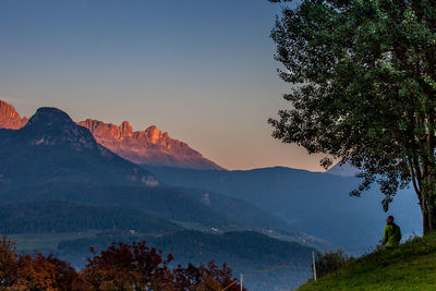 Scenic view of mountains against clear sky