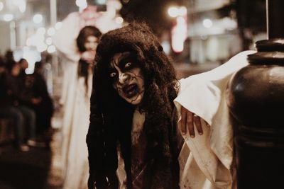 Portrait of woman with dog