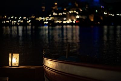 View of illuminated city at night