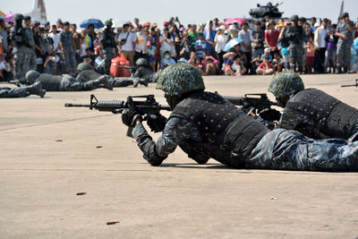 Low angle view of soldier