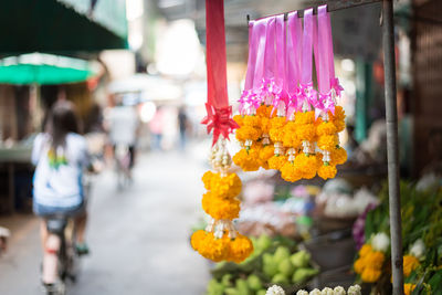 Flowers on street market