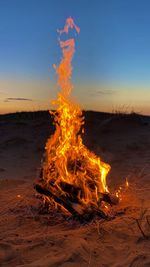 Bonfire, fire, sunset