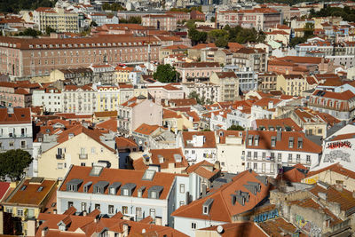 High angle view of townscape