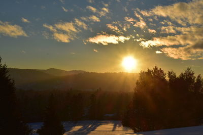 Scenic view of landscape against sky during sunset