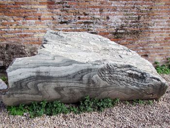 Close-up view of stone wall