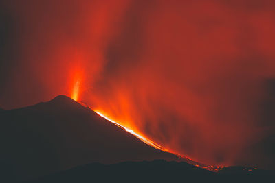 Volcano etna eruption