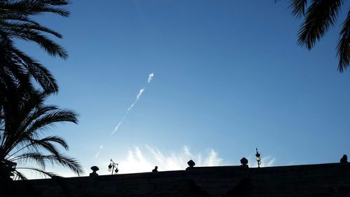 Low angle view of built structure against blue sky