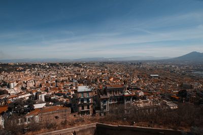 High angle view of townscape against sky