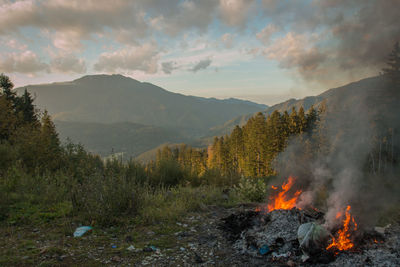 Scenic view of mountains against sky