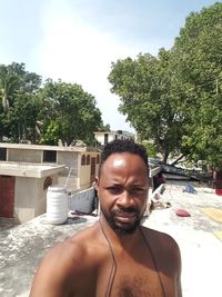 Portrait of young man in swimming pool