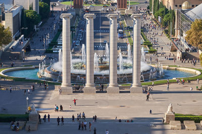 High angle view of people in stadium