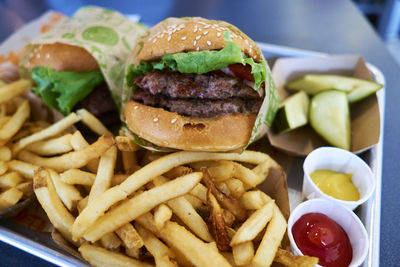 Close-up of served food