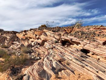 Scenic view of rocky landscape against sky