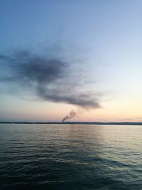 View of calm sea at sunset