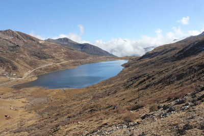 Scenic view of lake against mountains