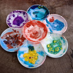 High angle view of food on table