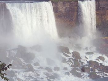 Scenic view of waterfall