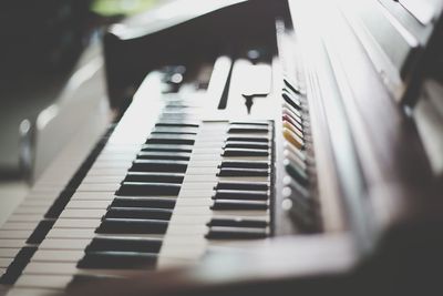 Close-up of piano keys